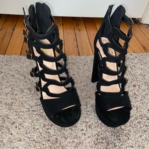 Strappy Platform Peep Toe Heels